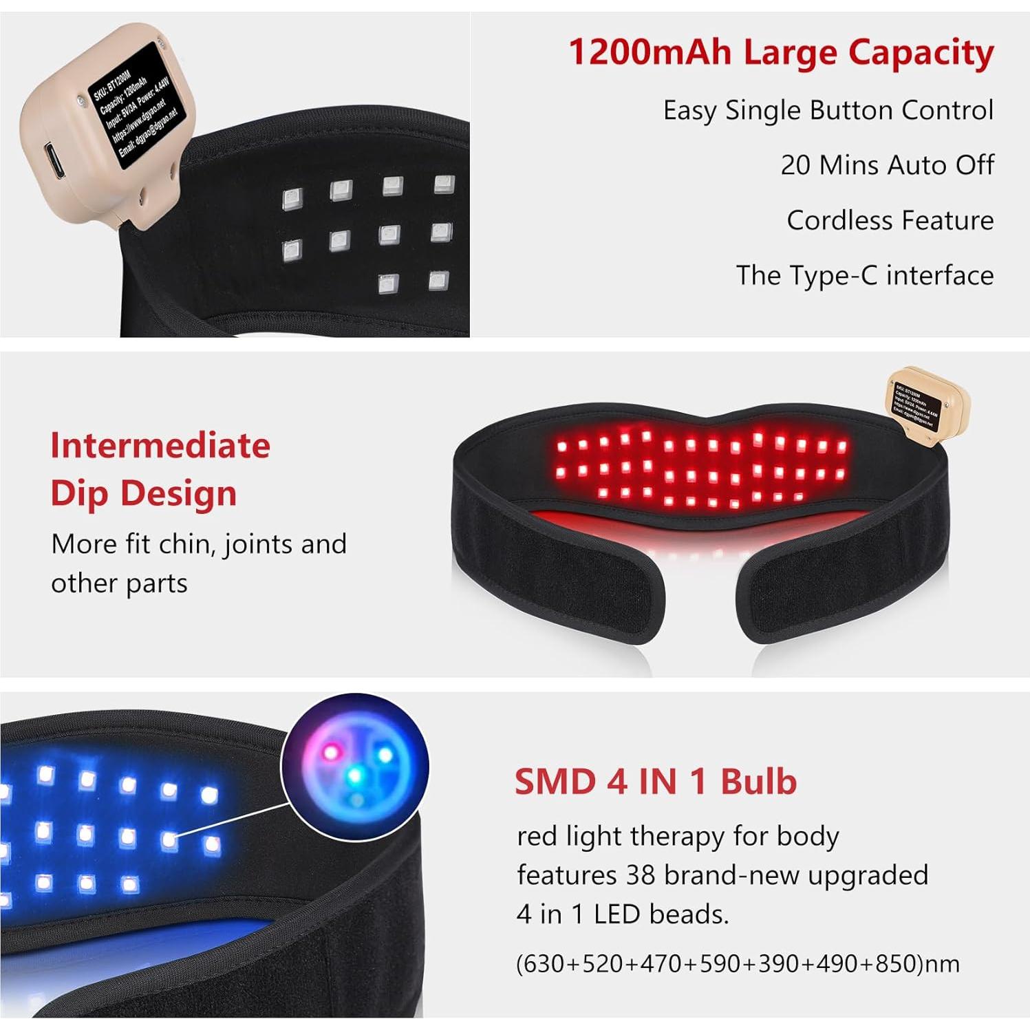 Cinturón de Terapia de Luz Roja DGYAO para Barbilla y Cuello