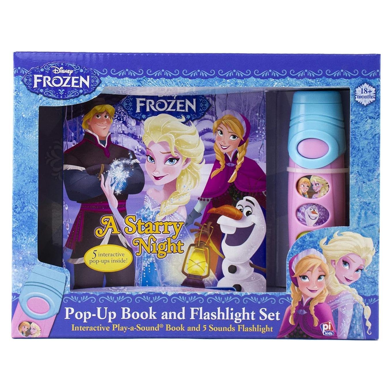 Disney Frozen Elsa, Anna, Olaf, and More! - Pop-up Book and Flashlight Toy Set - PI Kids (Play-A-Sound)