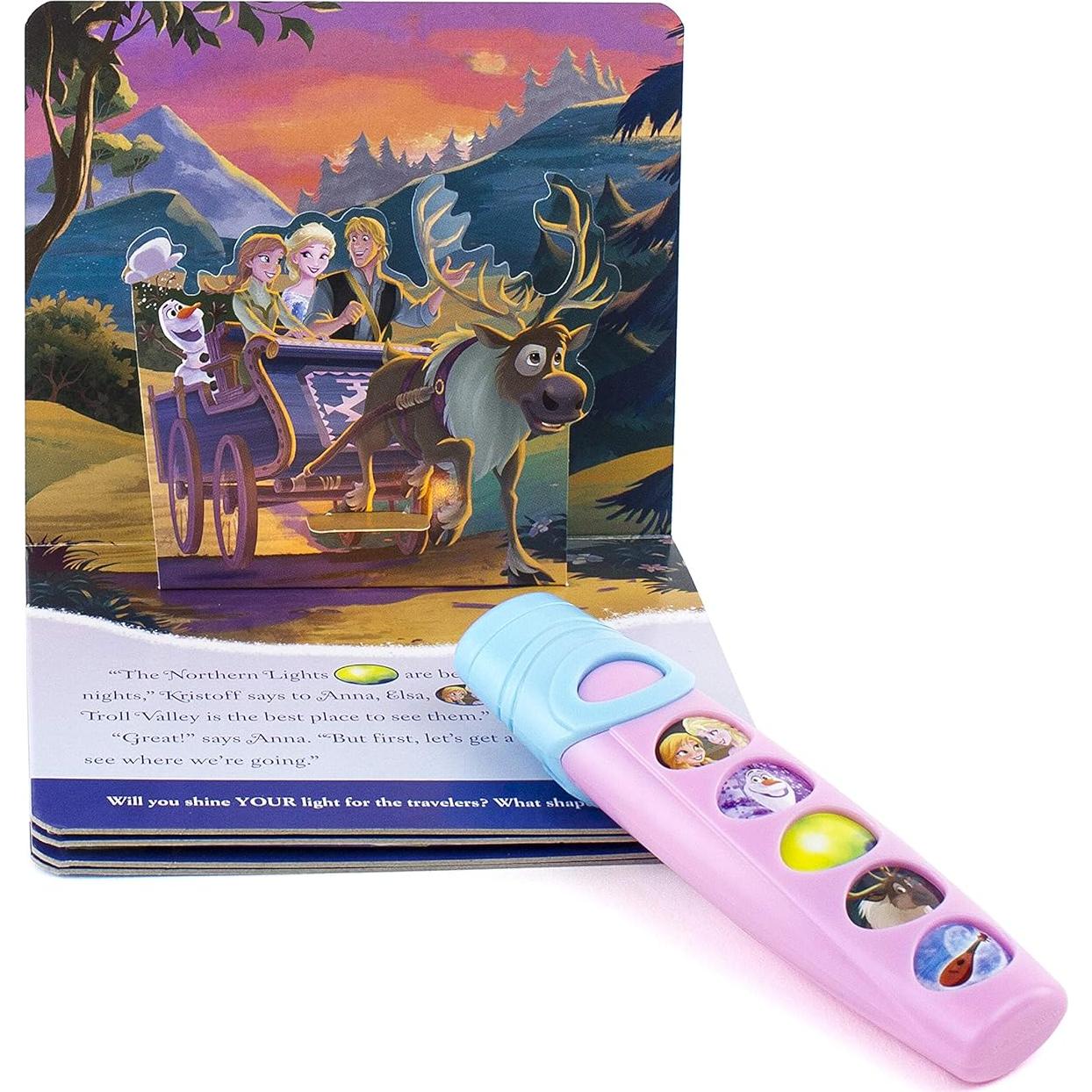 Disney Frozen Elsa, Anna, Olaf, and More! - Pop-up Book and Flashlight Toy Set - PI Kids (Play-A-Sound)