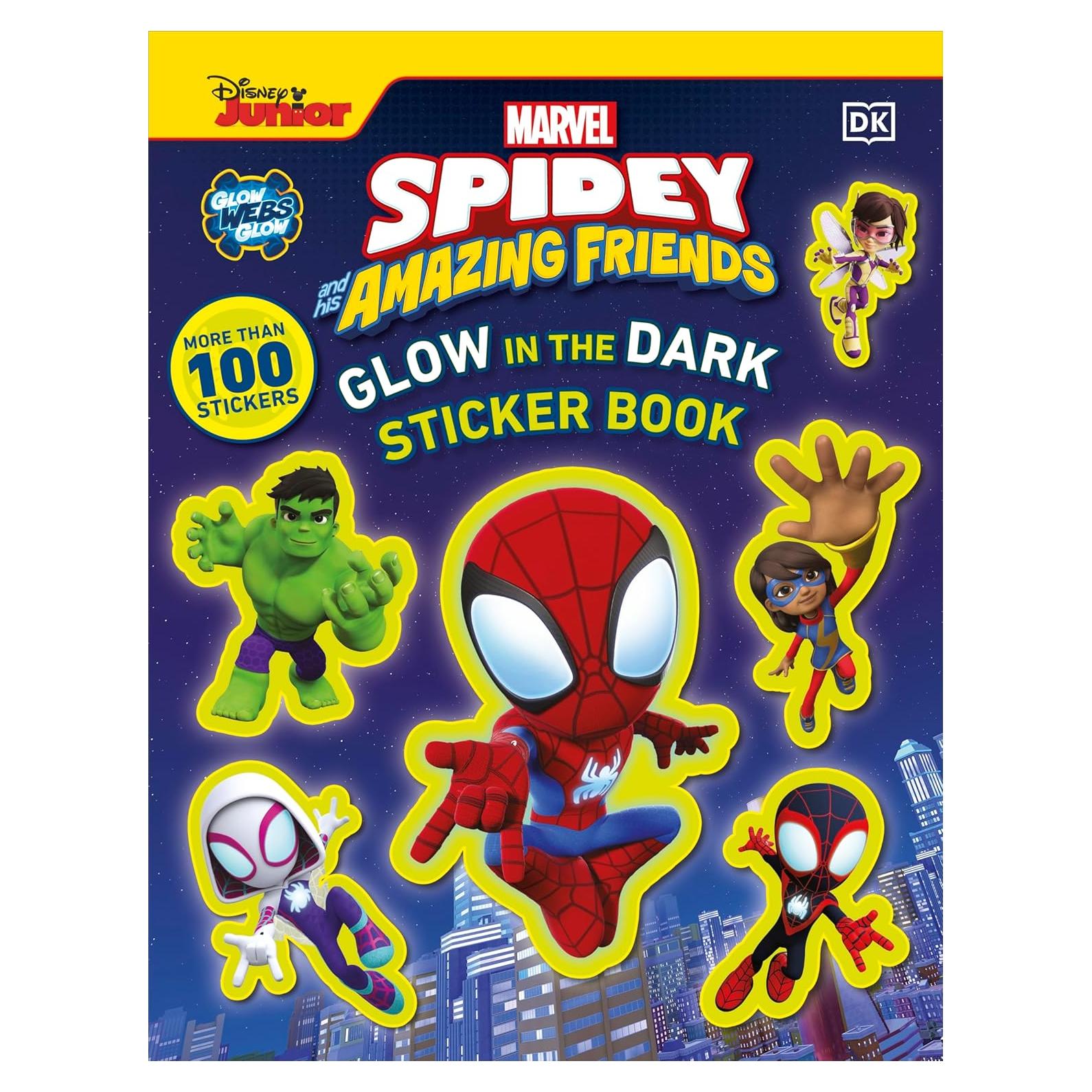 Marvel Spidey and His Amazing Friends Glow in the Dark Sticker Book: With More Than 100 Stickers (Disney Junior: Marvel Spidey and His Amazing Friends)