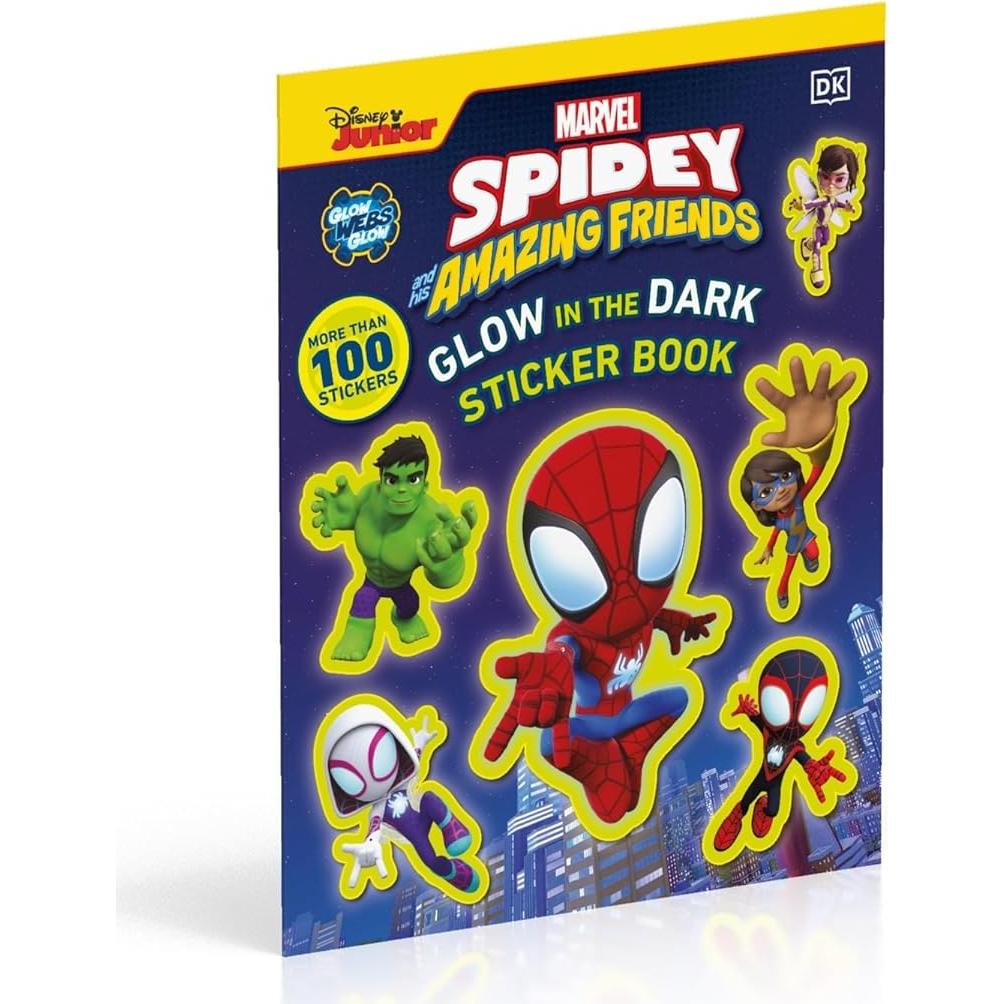 Marvel Spidey and His Amazing Friends Glow in the Dark Sticker Book: With More Than 100 Stickers (Disney Junior: Marvel Spidey and His Amazing Friends)