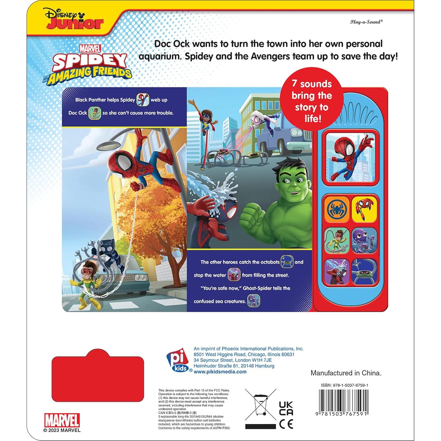 Marvel Spider-man - Spidey and his Amazing Friends – Spidey Makes a Splash Sound Book - PI Kids