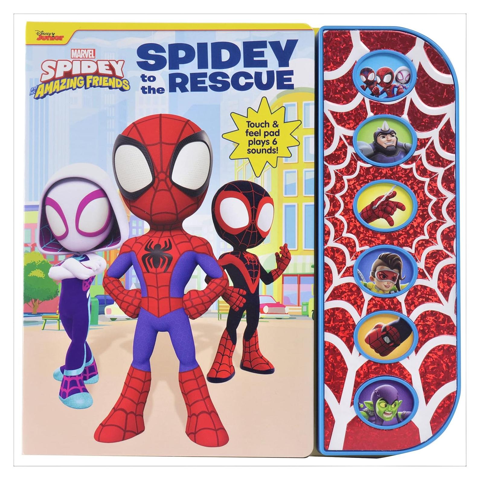 Marvel Spider-man - Spidey and his Amazing Friends - Spidey to the Rescue - Touch & Feel Textured Sound Pad for Tactile Play - PI Kids