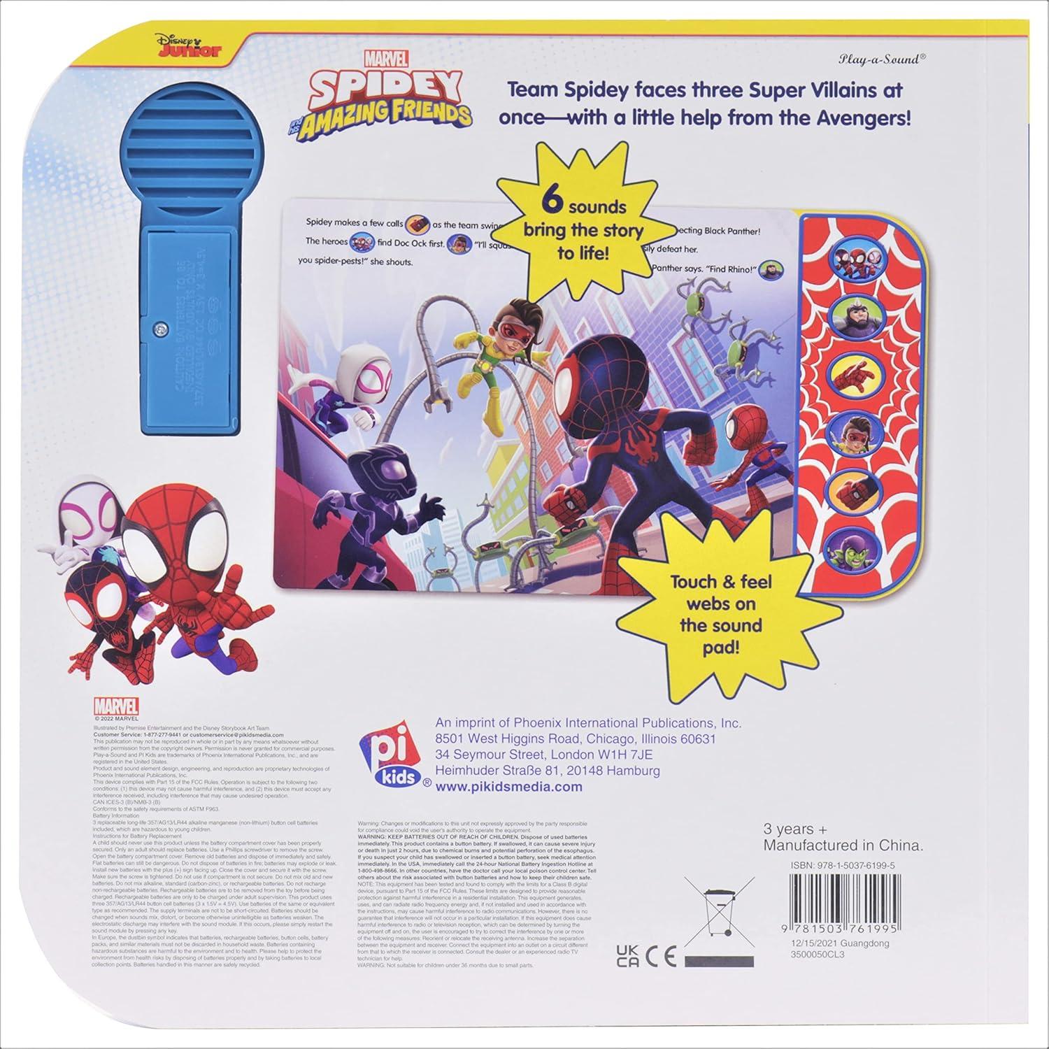 Marvel Spider-man - Spidey and his Amazing Friends - Spidey to the Rescue - Touch & Feel Textured Sound Pad for Tactile Play - PI Kids