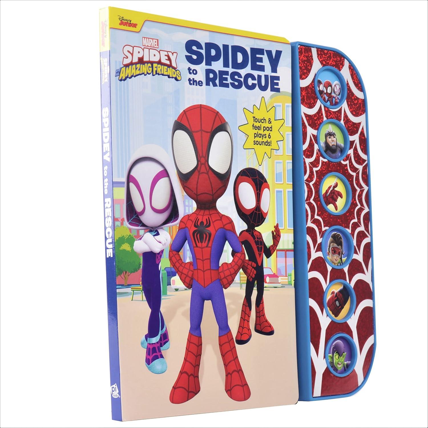 Marvel Spider-man - Spidey and his Amazing Friends - Spidey to the Rescue - Touch & Feel Textured Sound Pad for Tactile Play - PI Kids