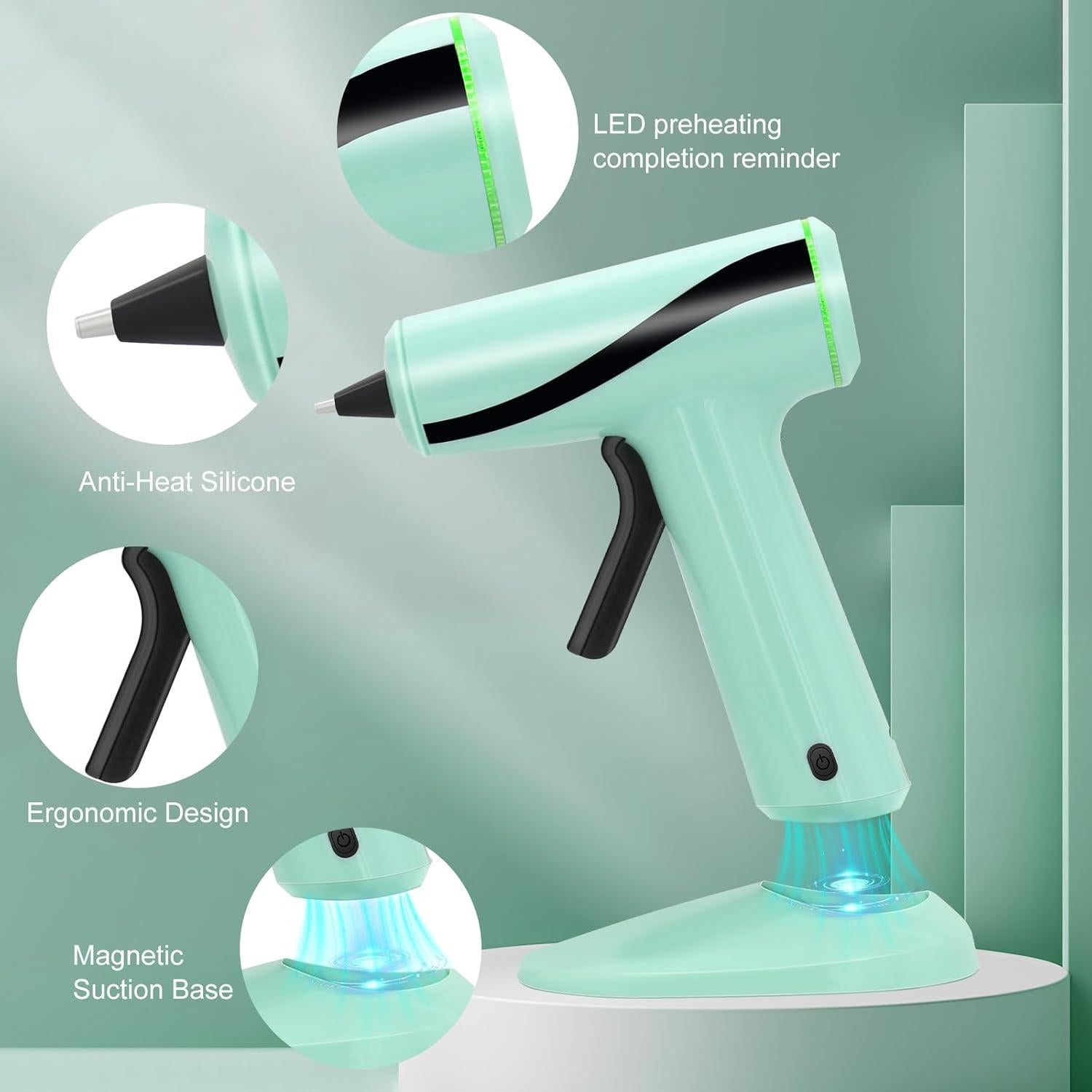 Pistola de Pegamento Inalámbrica ZOSIMP con 30 Palitos