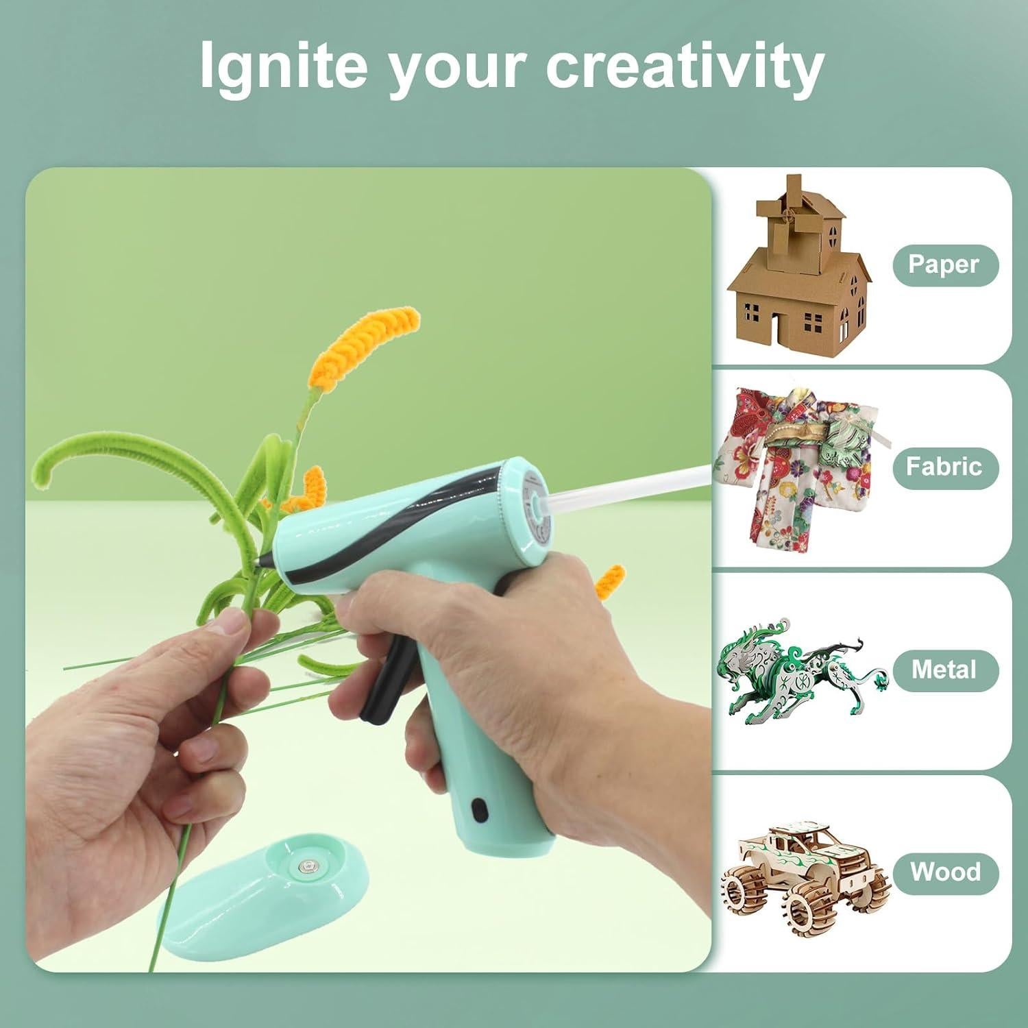 Pistola de Pegamento Inalámbrica ZOSIMP con 30 Palitos