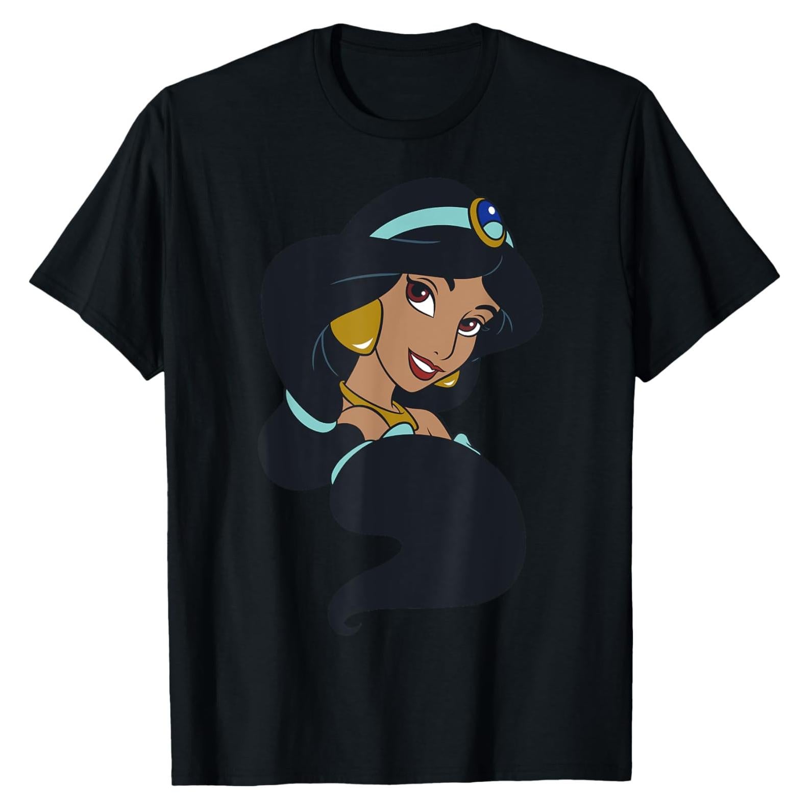 Camiseta Disney Aladino Jasmine Hombre Talla Pequeña Negra