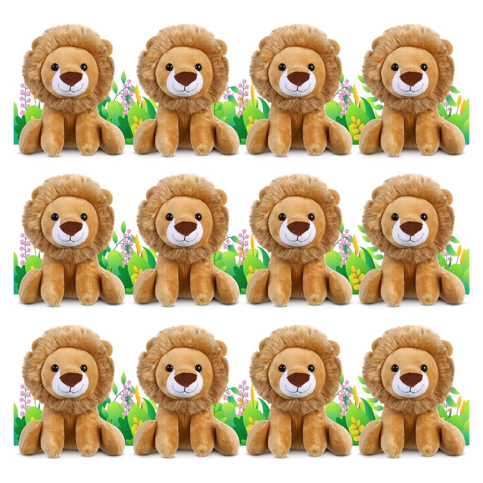 Juego de 12 Peluches de León Suave 15 cm VercanMonth