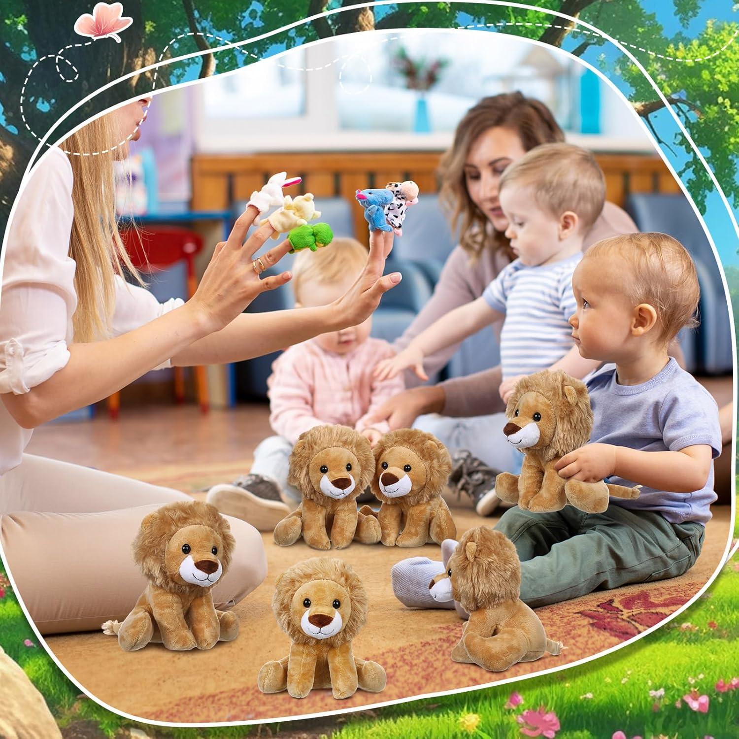 Juego de 12 Peluches de León Suave 15 cm VercanMonth