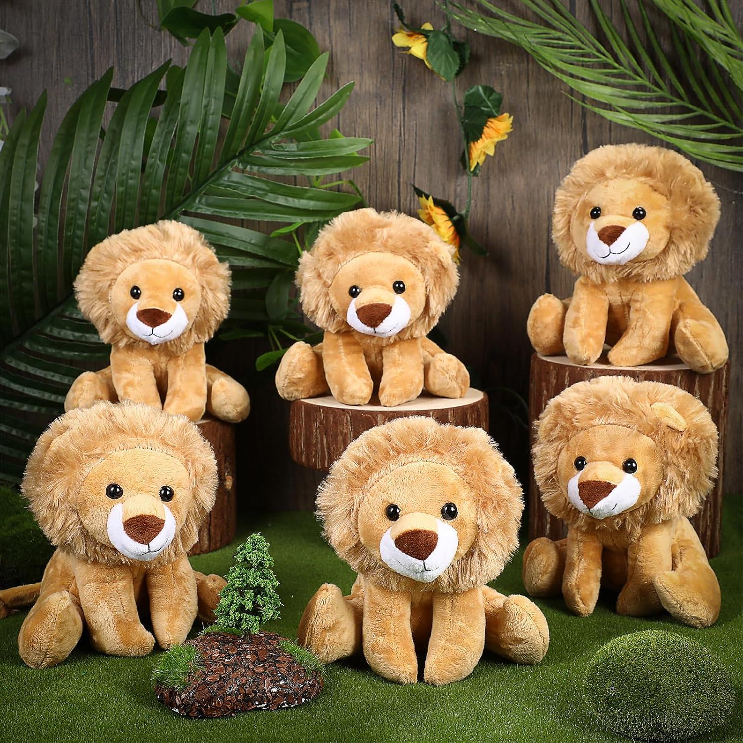 Juego de 12 Peluches de León Suave 15 cm VercanMonth