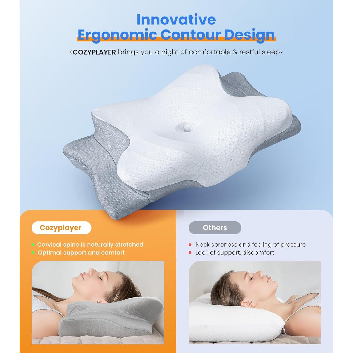Almohada Enfriadora Cozyplayer Reina Ajustable Espuma Viscoelástica