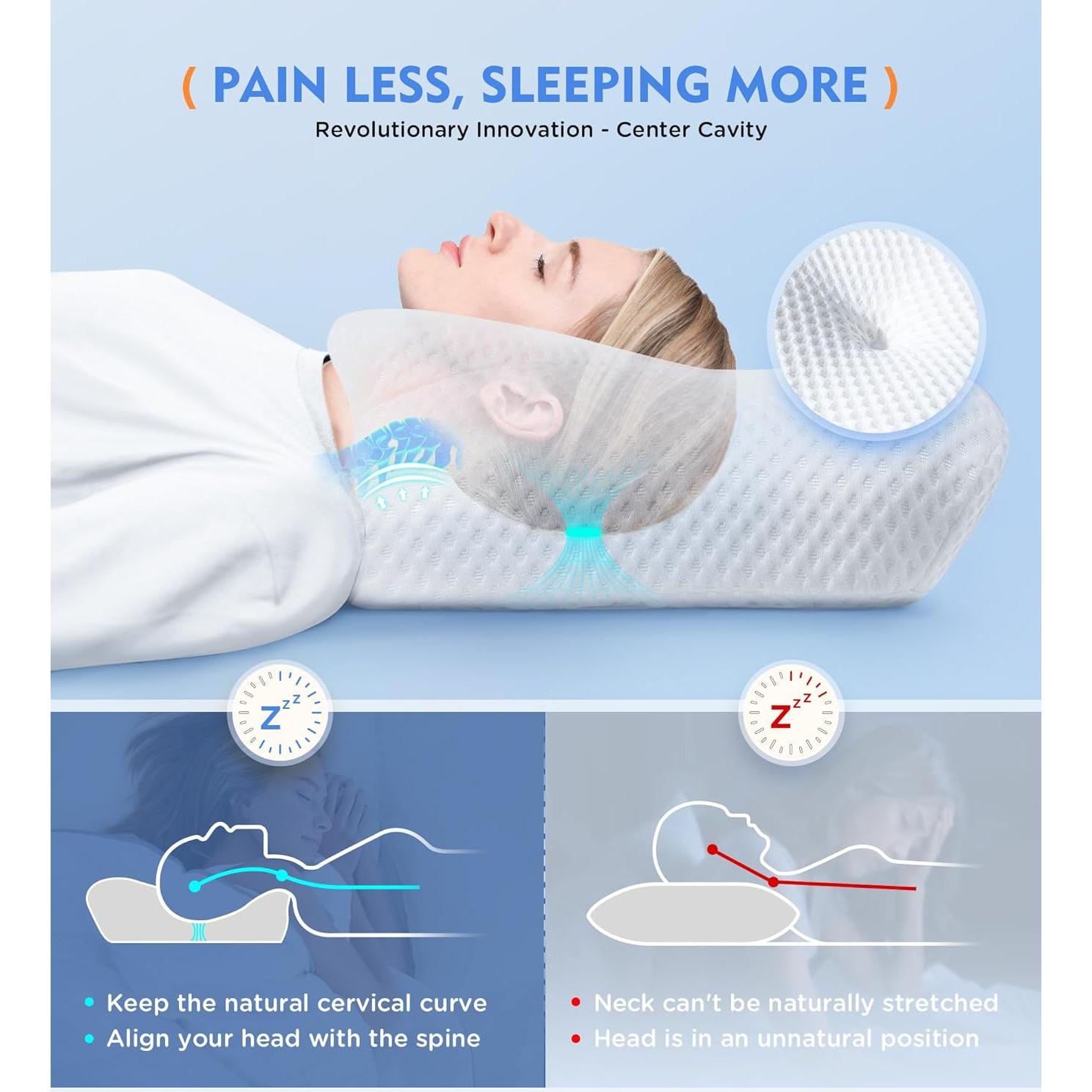 Almohada Cervical Ajustable Osteo Espuma de Memoria 64x42cm