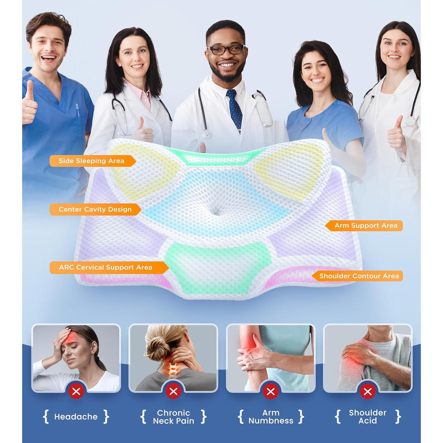 Almohada Cervical Ajustable Osteo Espuma de Memoria 64x42cm