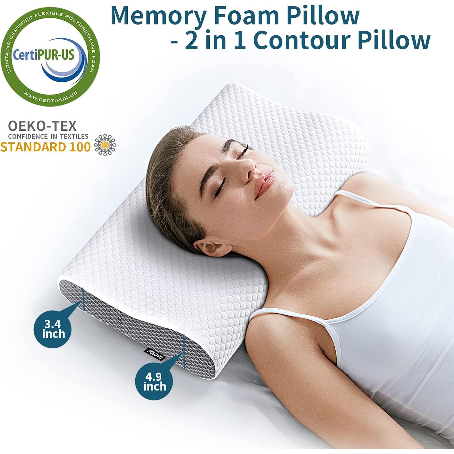 Almohada Cervical Polovo Espuma Viscoelástica 59.7x34.0 cm