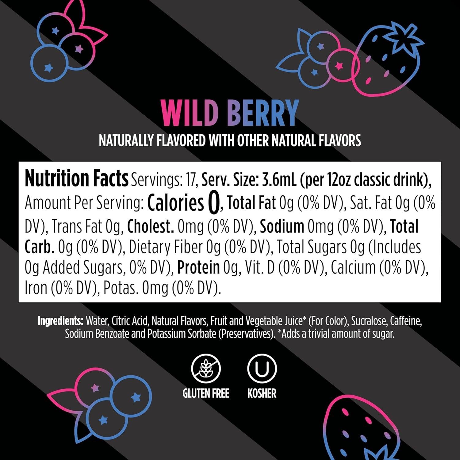 Gotas de Agua Saborizadas Ninja Thirsti Baya Silvestre 3 Pzs