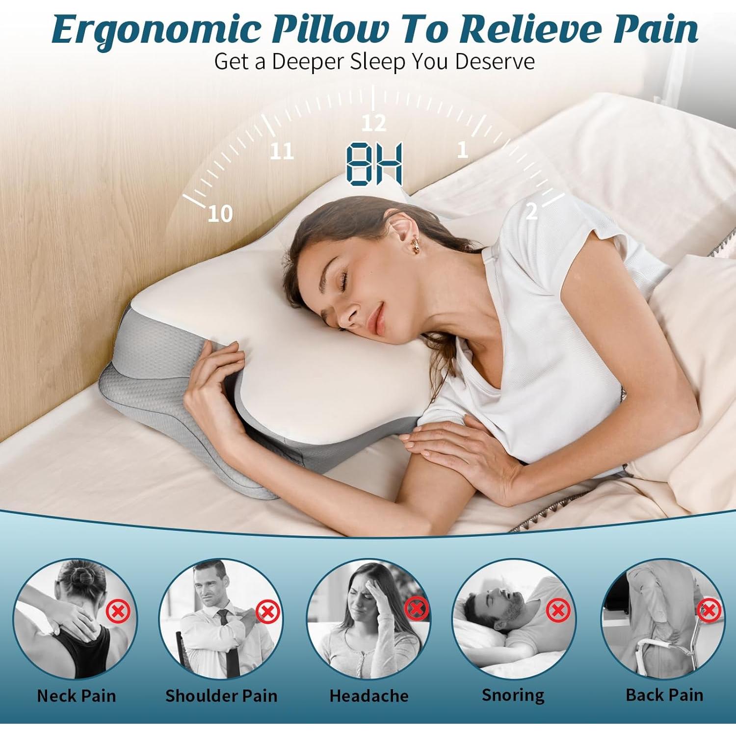 Almohada Cervical Ergonómica HAMYODO - Espuma Viscoelástica 67x42cm