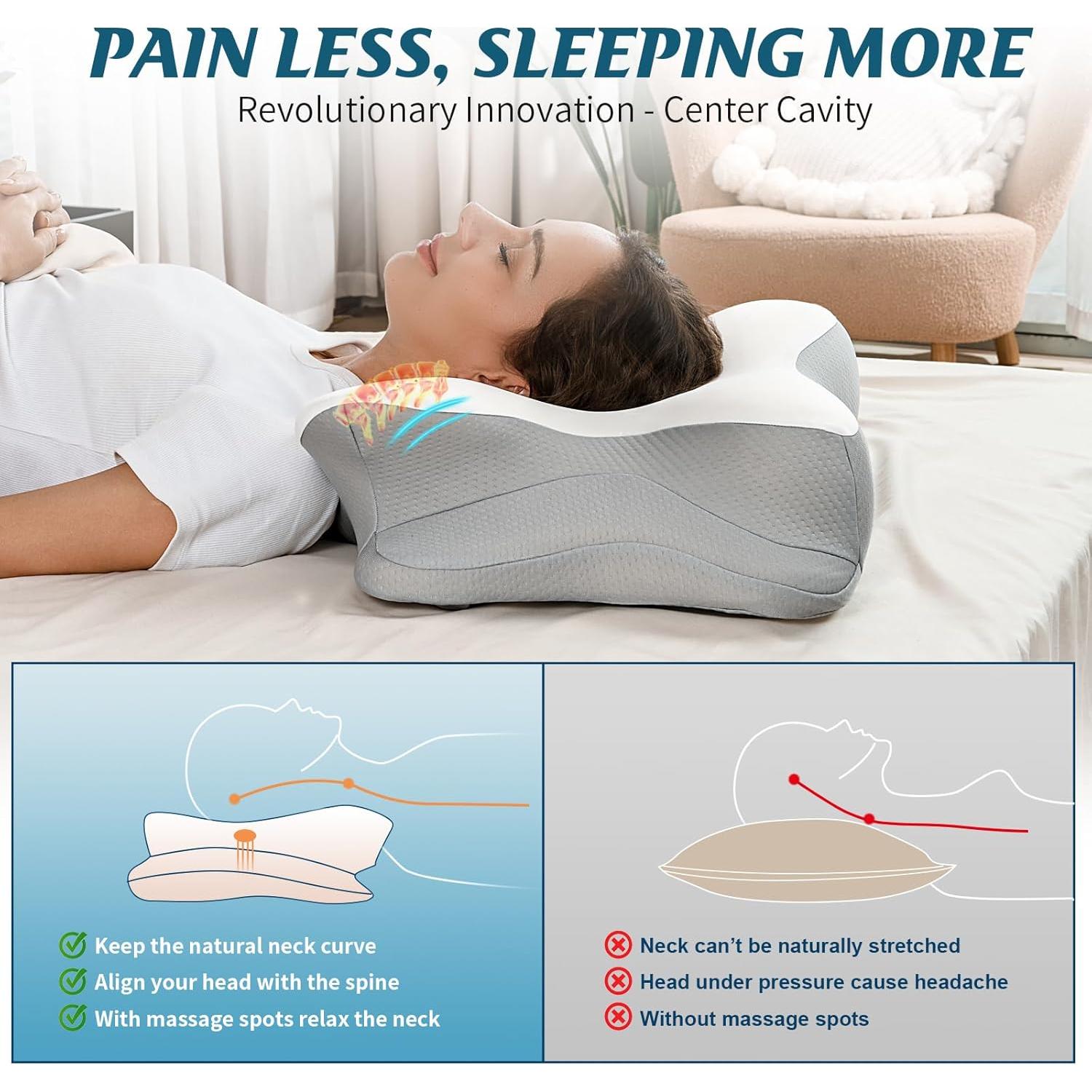 Almohada Cervical Ergonómica HAMYODO - Espuma Viscoelástica 67x42cm