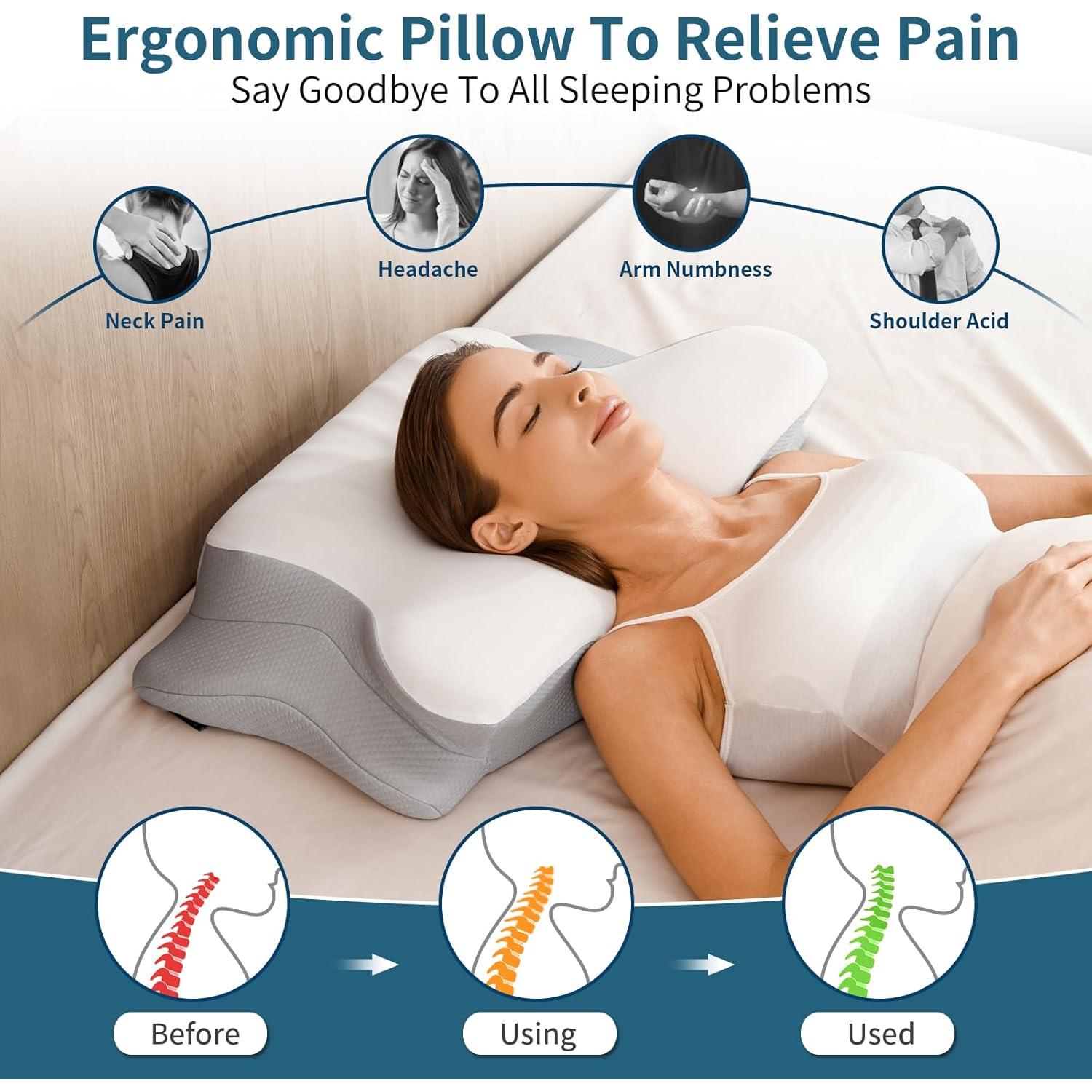 Almohada Cervical Ylekto Espuma Viscoelástica Enfriadora 63.5x39.9cm