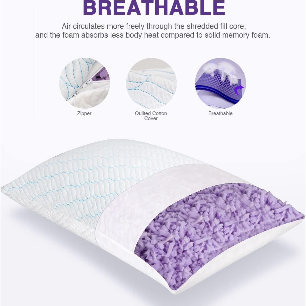 Juego de 2 Almohadas Refrigerantes WISHSMILE Queen 20x30 cm