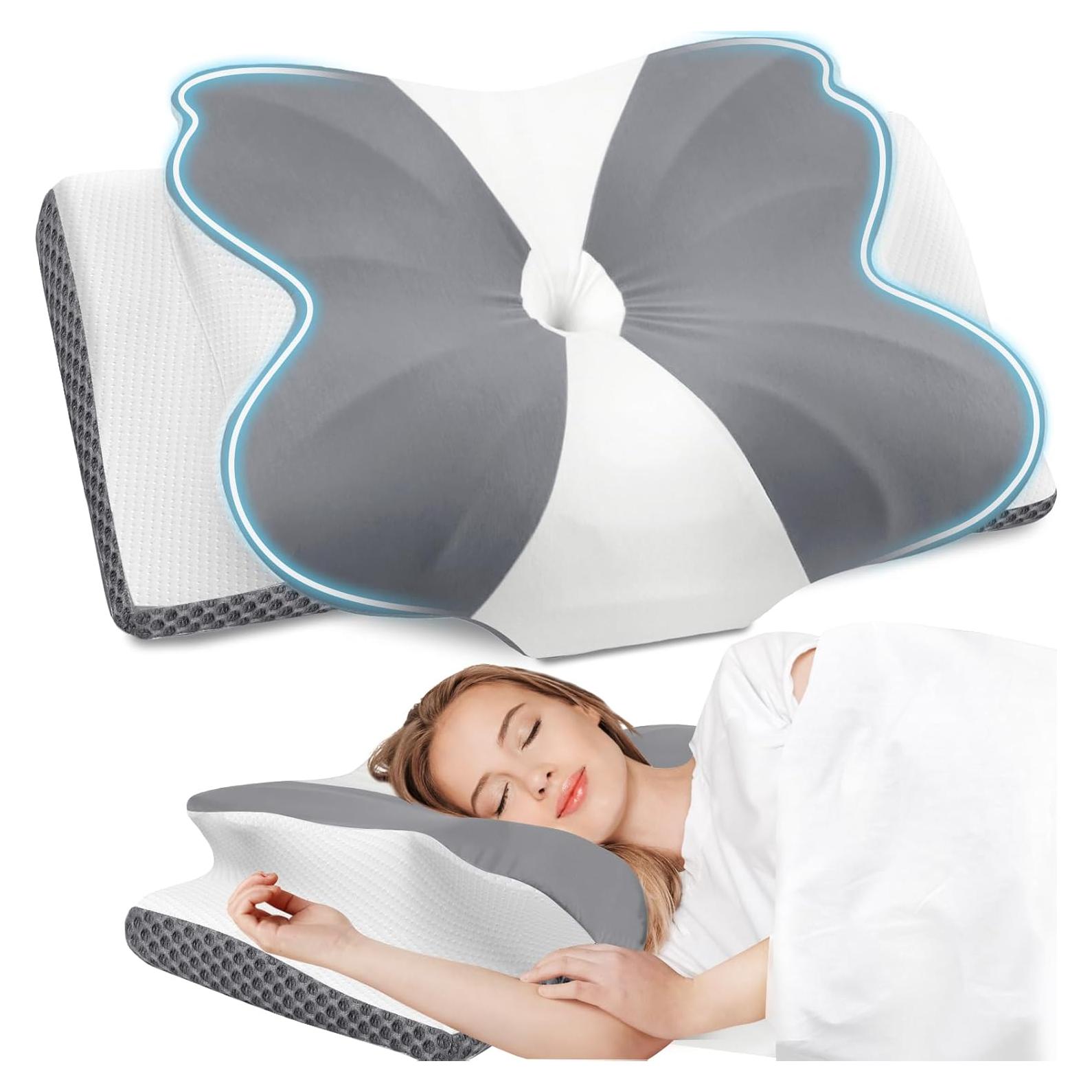 Almohada Ergonómica CloudBliss Espuma Viscoelástica Queen Gris