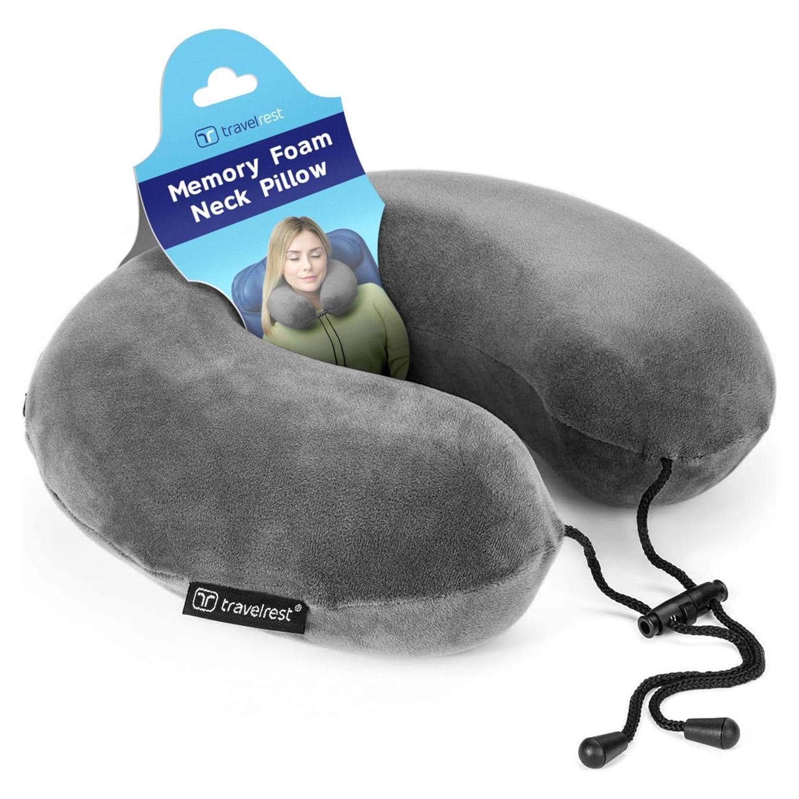 Almohada de Cuello Travelrest Curl - Espuma Viscoelástica Gris