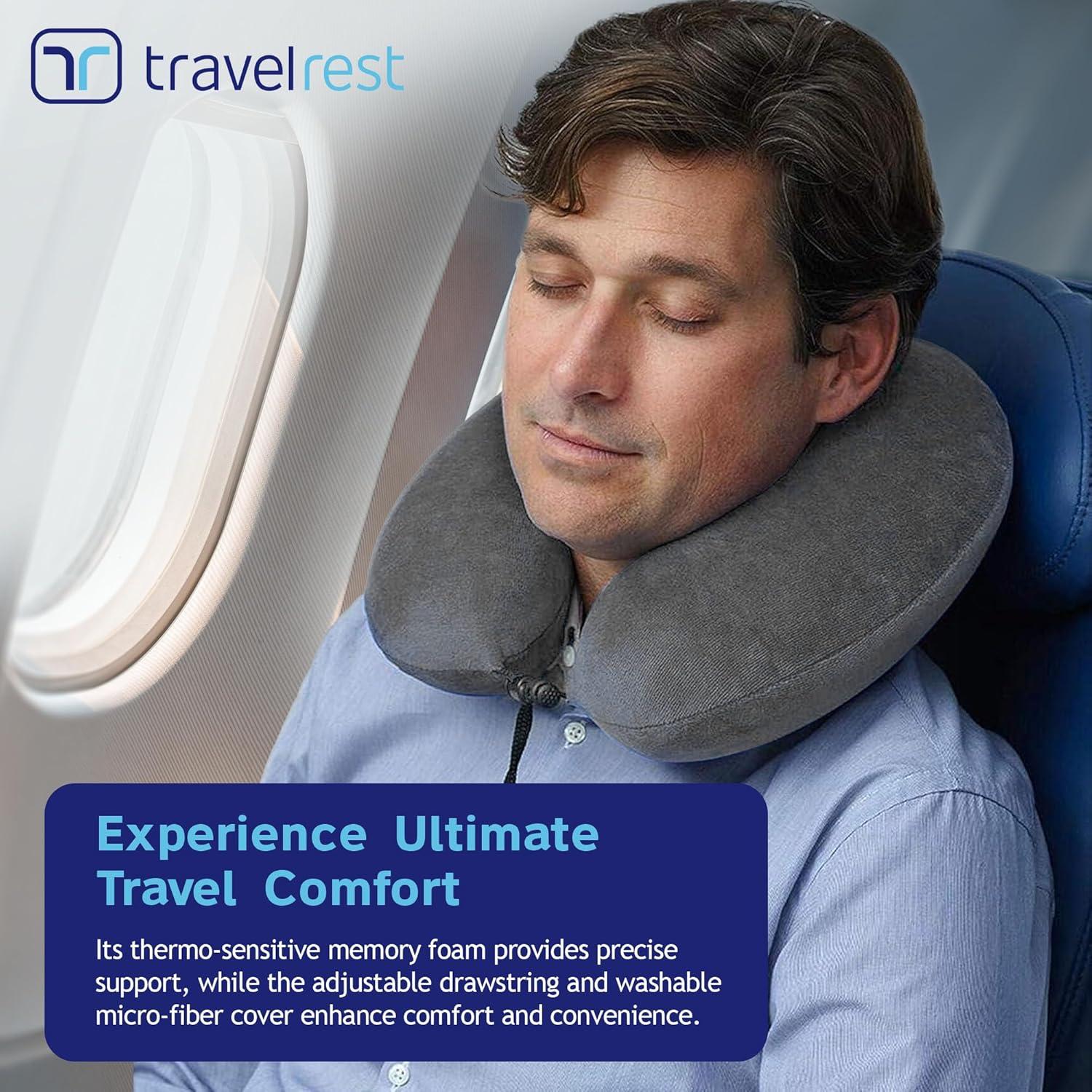 Almohada de Cuello Travelrest Curl - Espuma Viscoelástica Gris