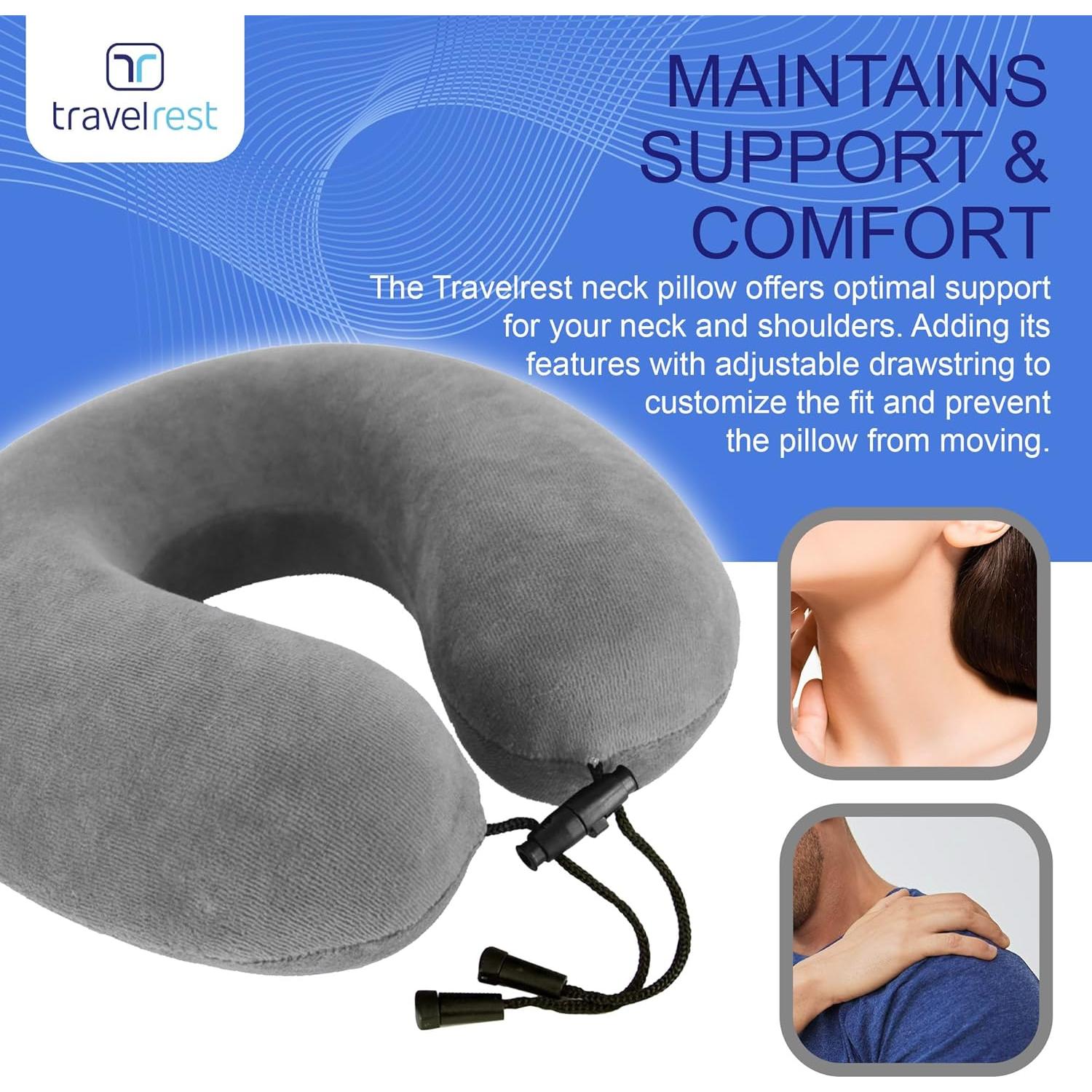 Almohada de Cuello Travelrest Curl - Espuma Viscoelástica Gris