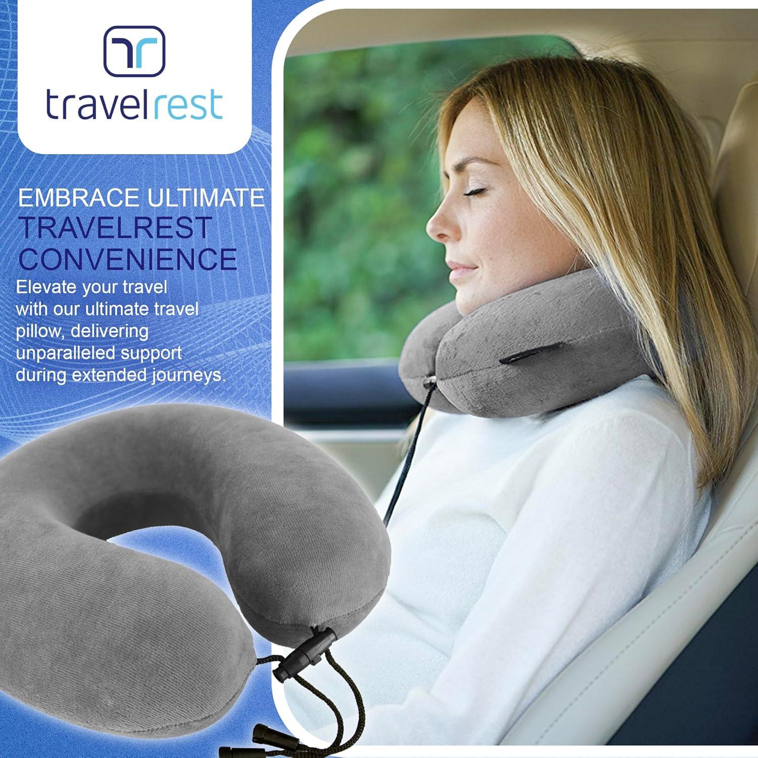 Almohada de Cuello Travelrest Curl - Espuma Viscoelástica Gris
