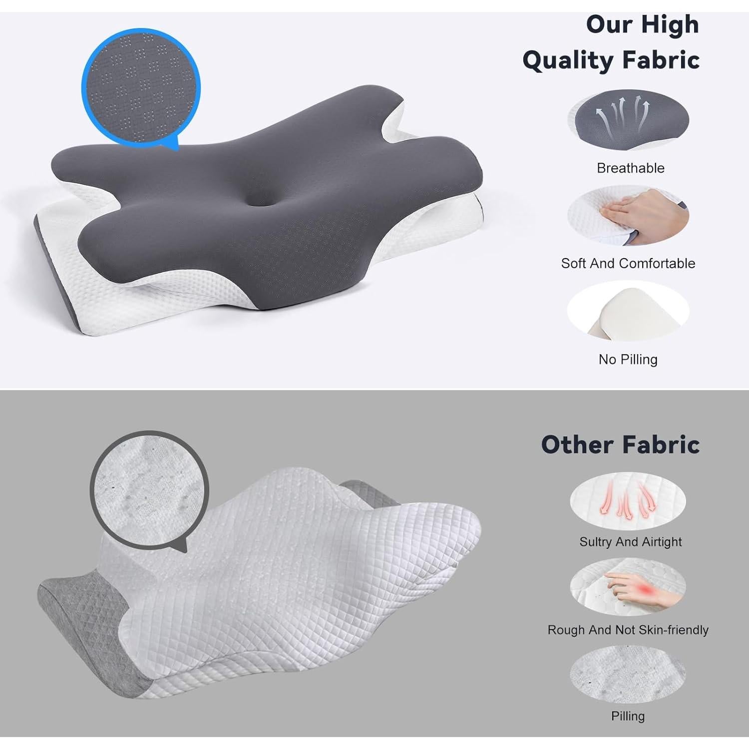 Almohada Ergonómica Cervical Vipfree Enfriadora 36.99x18.79cm