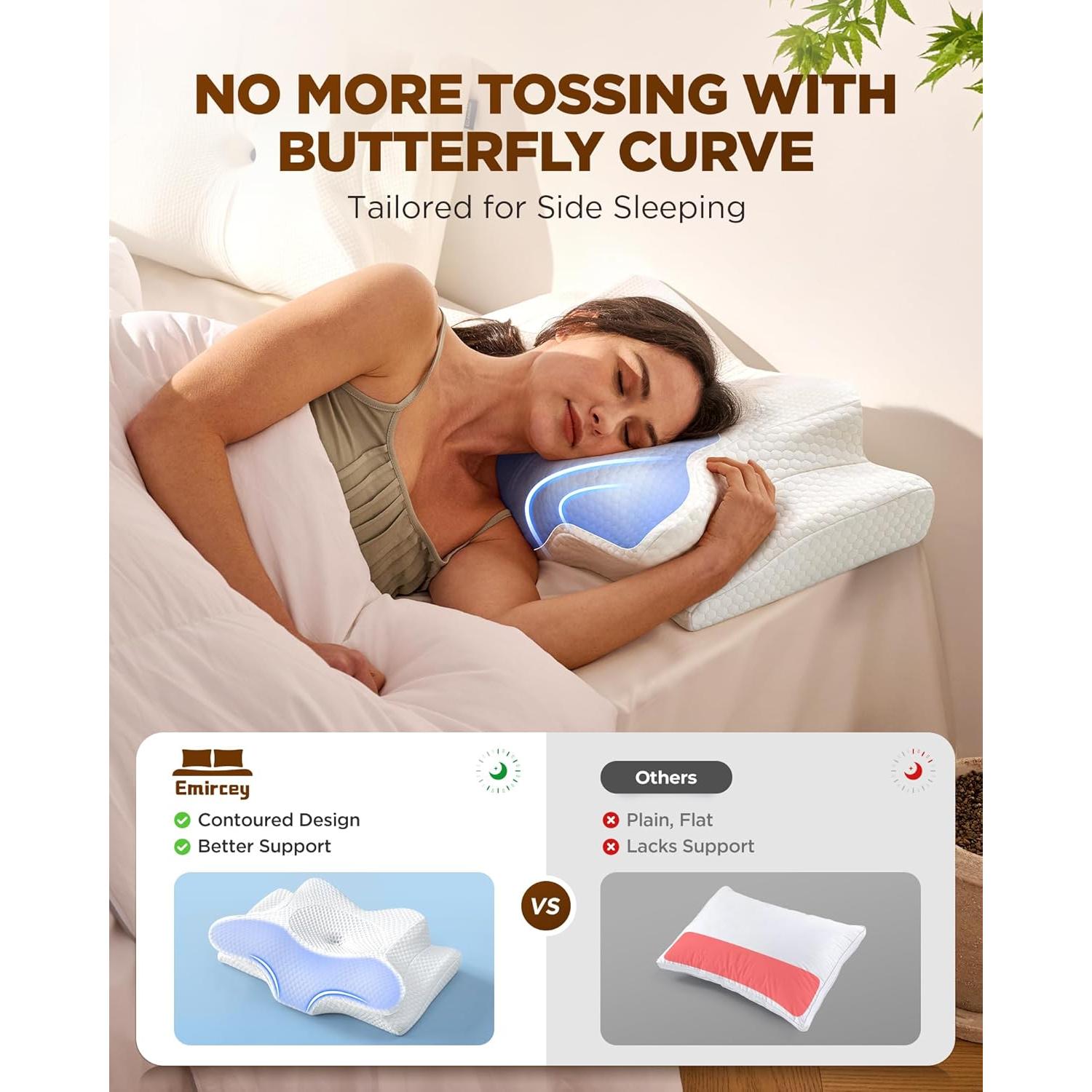 Almohada Cervical Ergonómica Emircey Gris 36.99 cm Ajustable