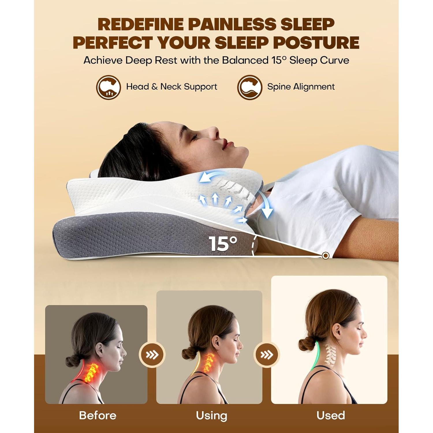 Almohada Cervical Ergonómica Cozyplayer STSDK-04 Gris