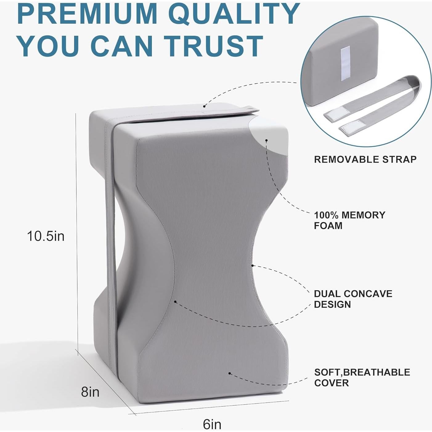 Almohada de rodillas UJPFEO con correa, soporte viscoelástico