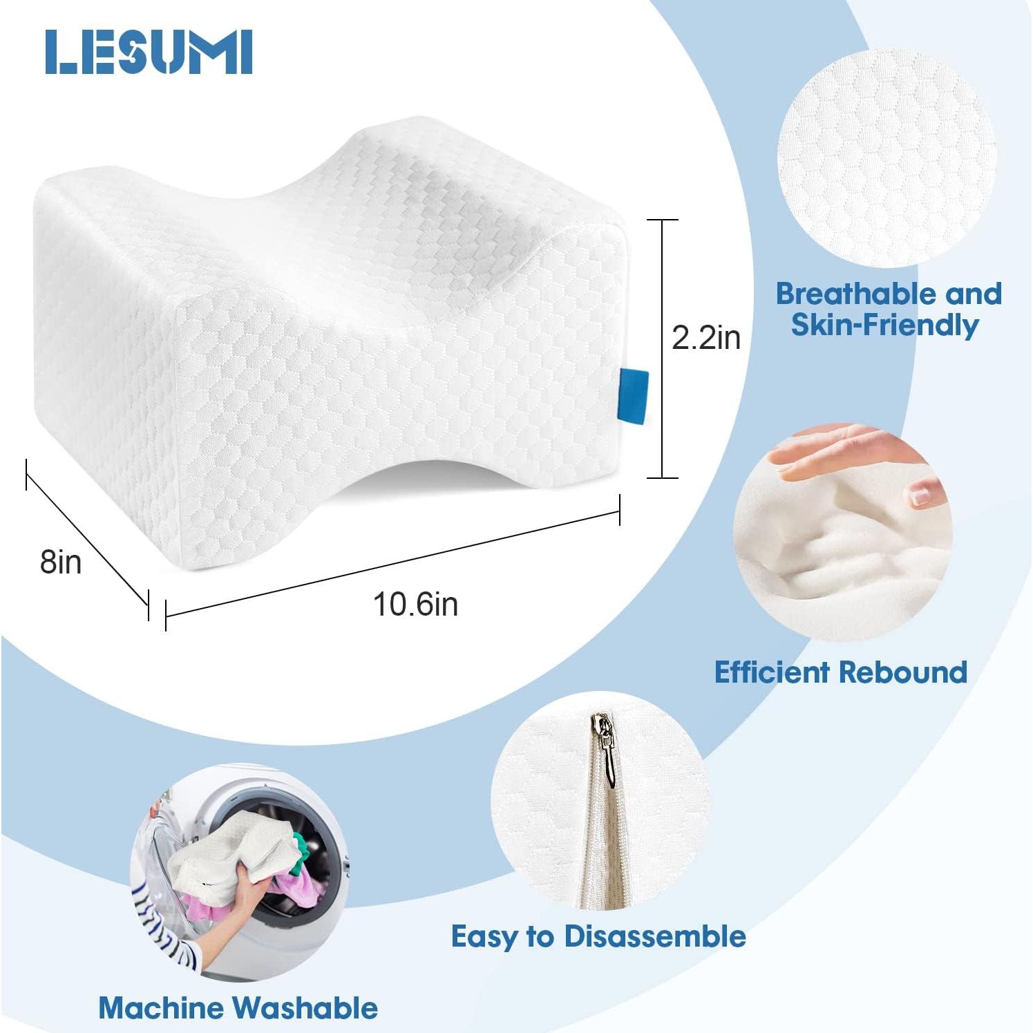 Almohada de Rodilla LESUMI Espuma Viscoelástica Blanca