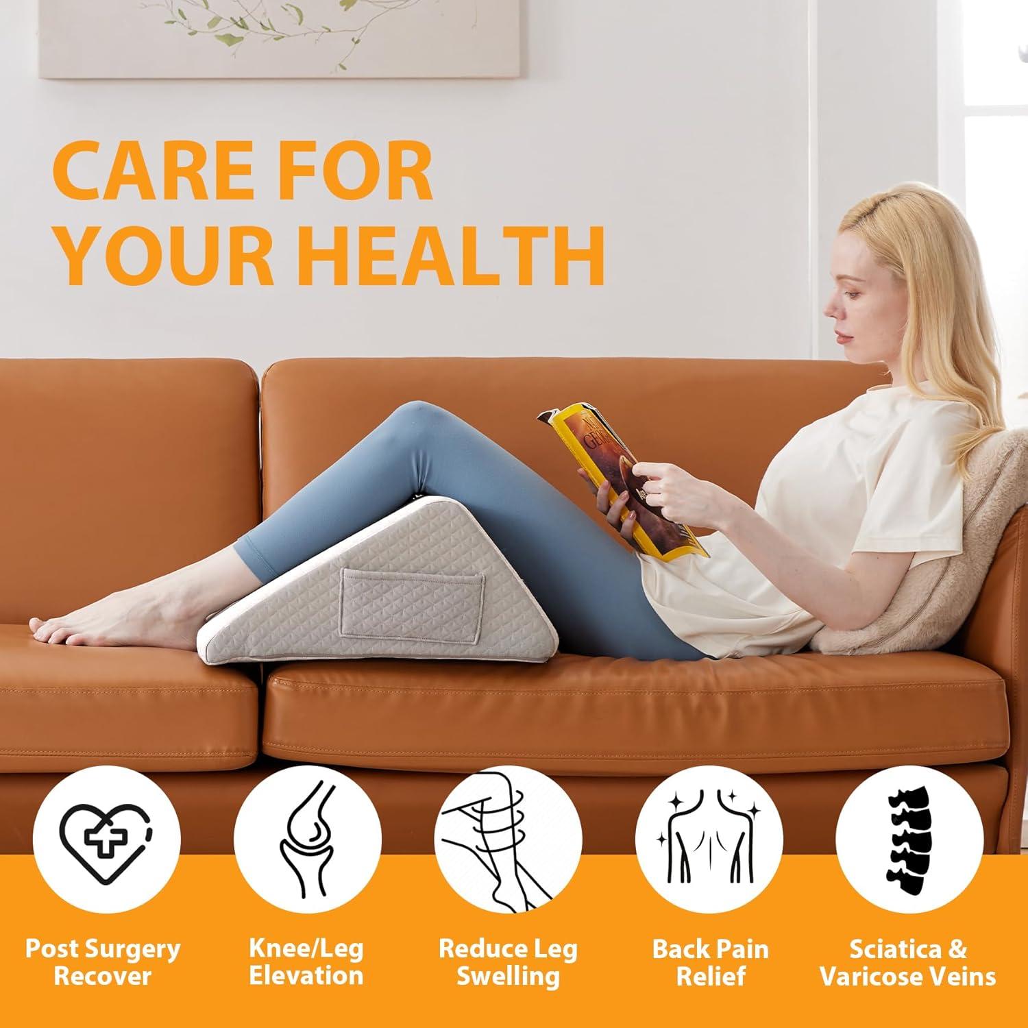 Almohada en Cuña para Rodillas Ruqmuis 60x48x20 cm Alivio Dolor