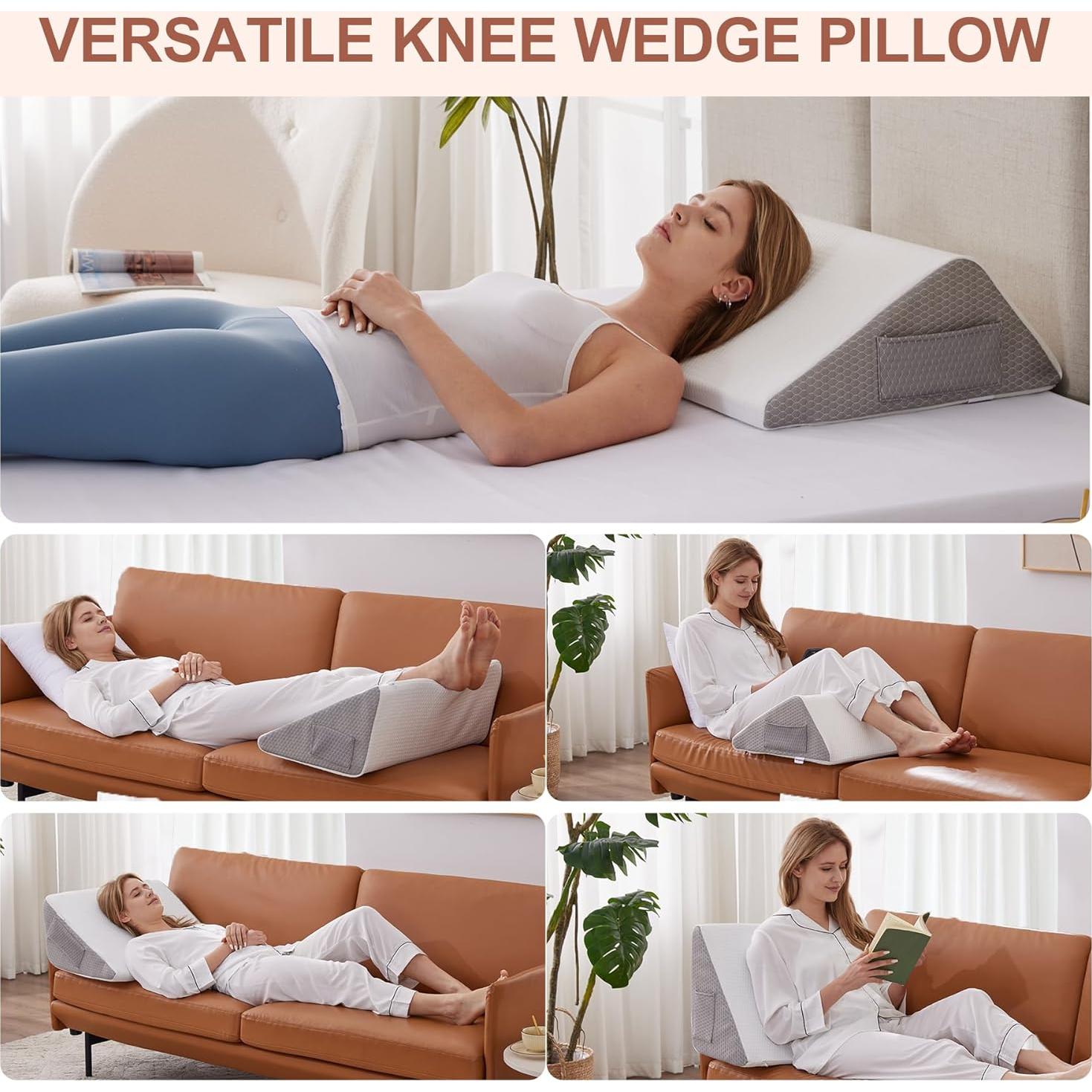 Almohada en Cuña para Rodillas Bedluxe Espuma Viscoelástica