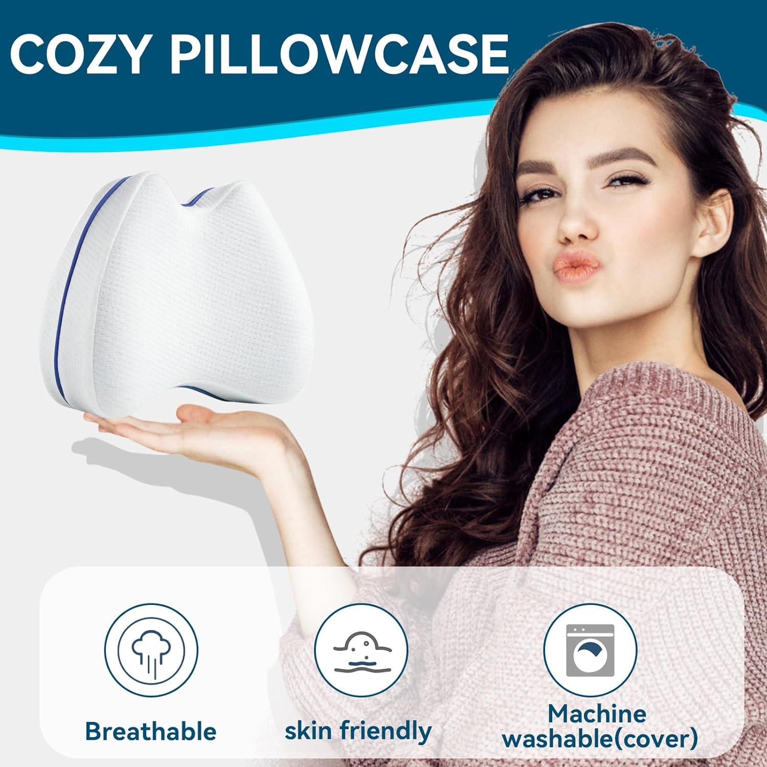 Almohada de Rodilla QISHFEN Espuma Viscoelástica Lavable