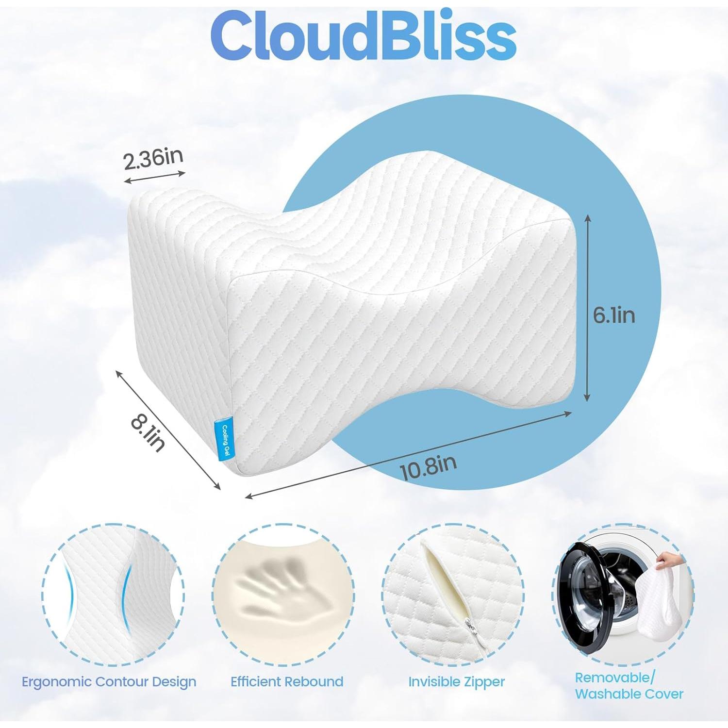 Almohada para Rodillas CloudBliss Grande Refrigerante Espuma