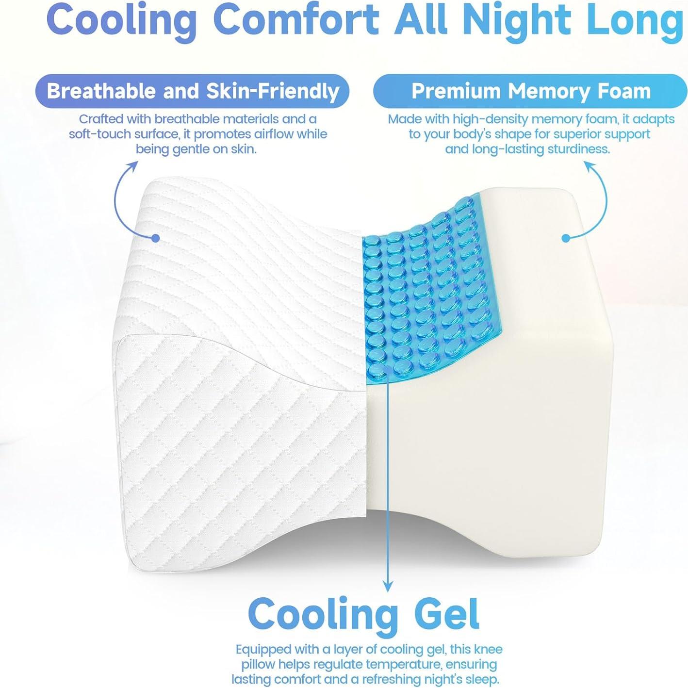 Almohada para Rodillas CloudBliss Grande Refrigerante Espuma