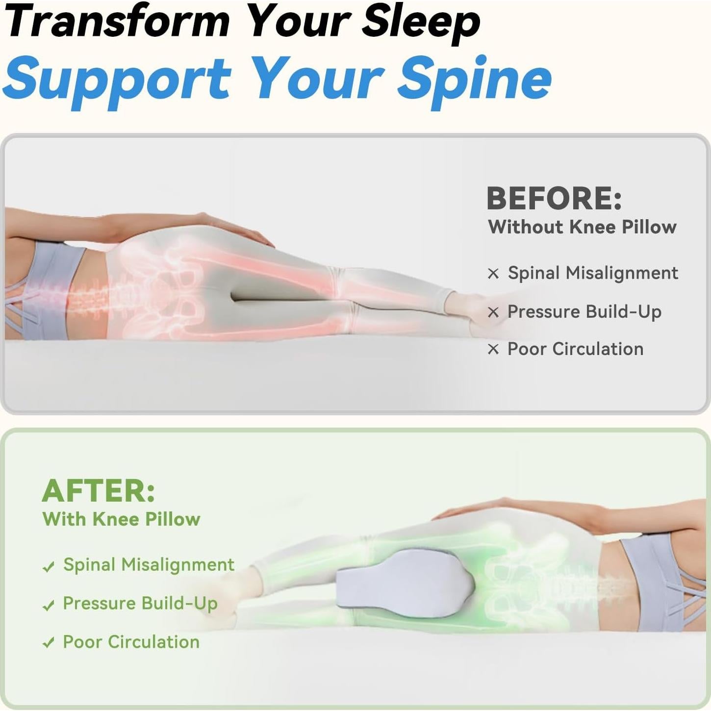 Almohada para Rodillas UJPFEO Grande Espuma Viscoelástica