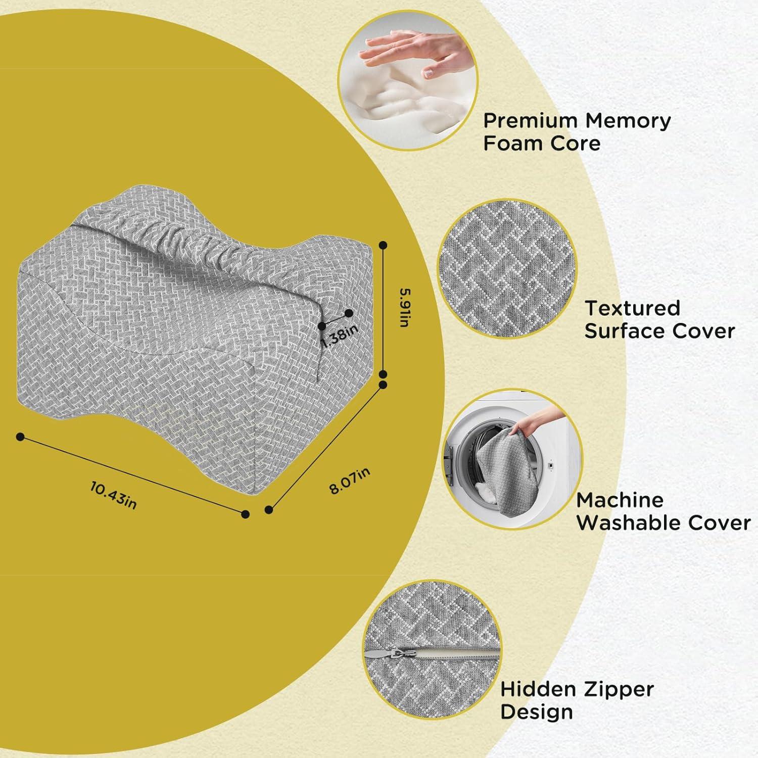 Almohada para Rodillas UJPFEO Espuma Viscoelástica Gris