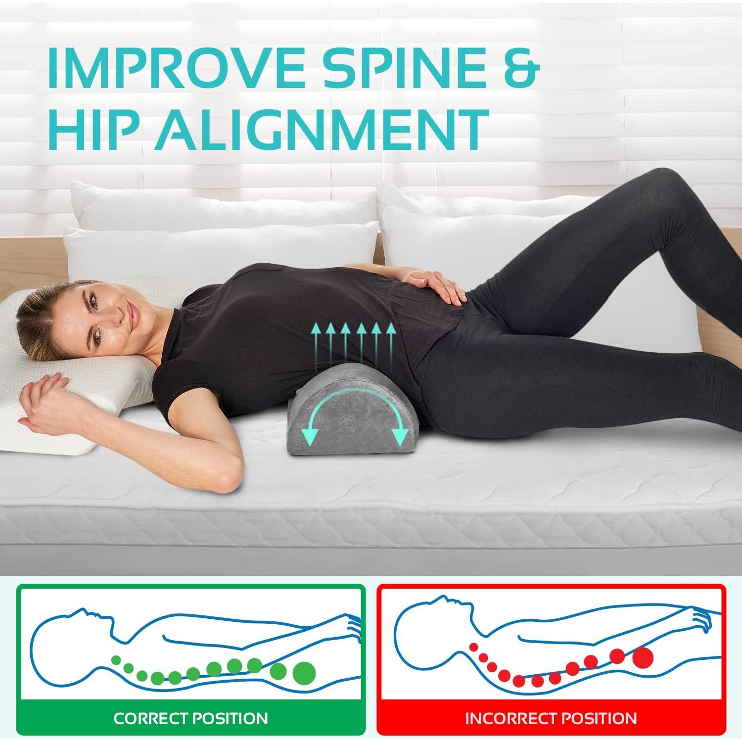 Almohadas de Media Luna Grande AllSett Health - Soporte Lumbar (2 Pzs)