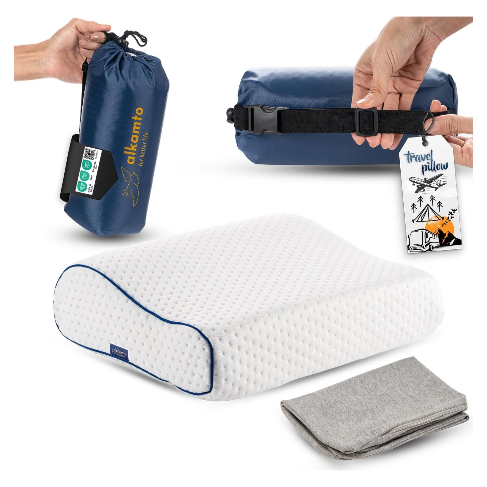 Almohada de Espuma Viscoelástica Alkamto para Viaje 34.8x30 cm
