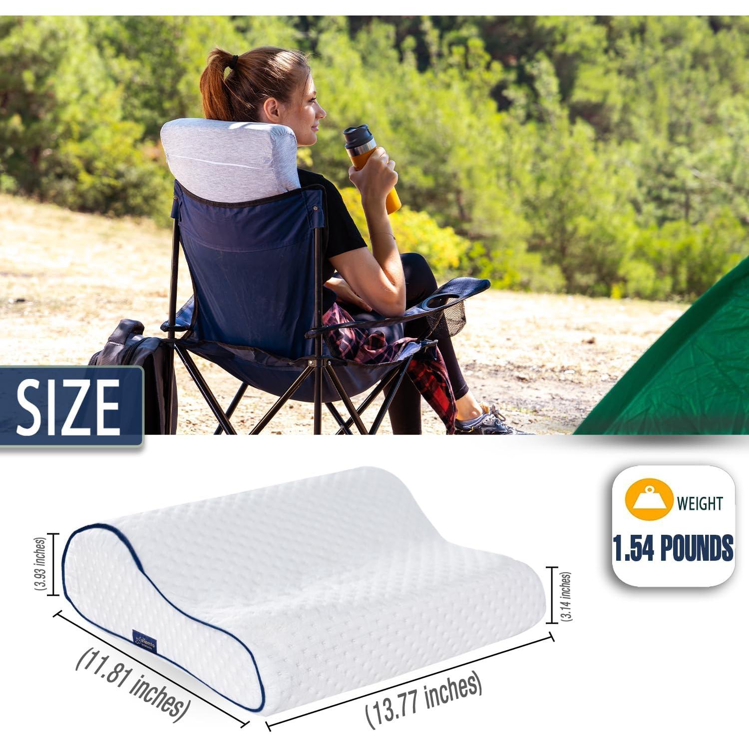 Almohada de Espuma Viscoelástica Alkamto para Viaje 34.8x30 cm