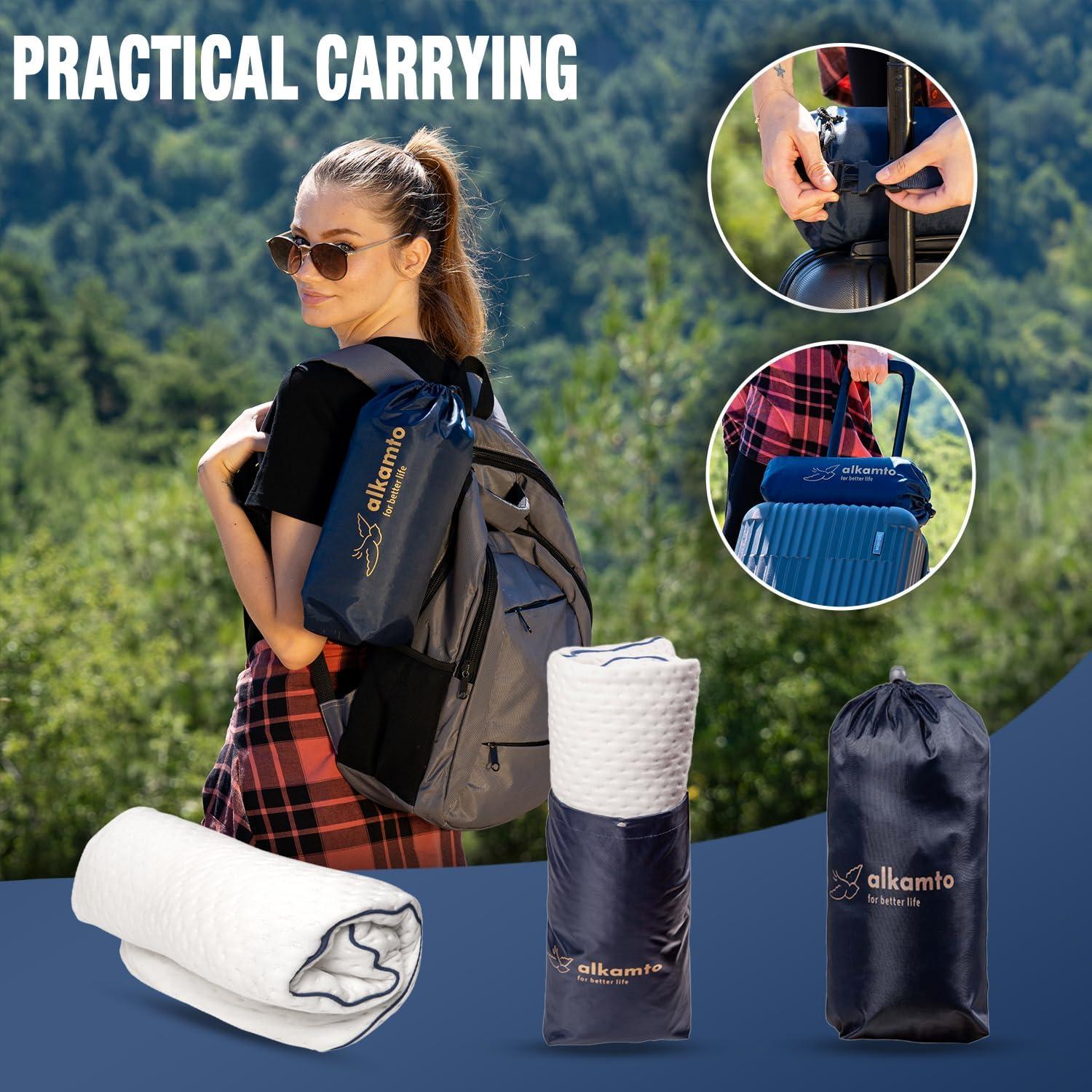 Almohada de Espuma Viscoelástica Alkamto para Viaje 34.8x30 cm