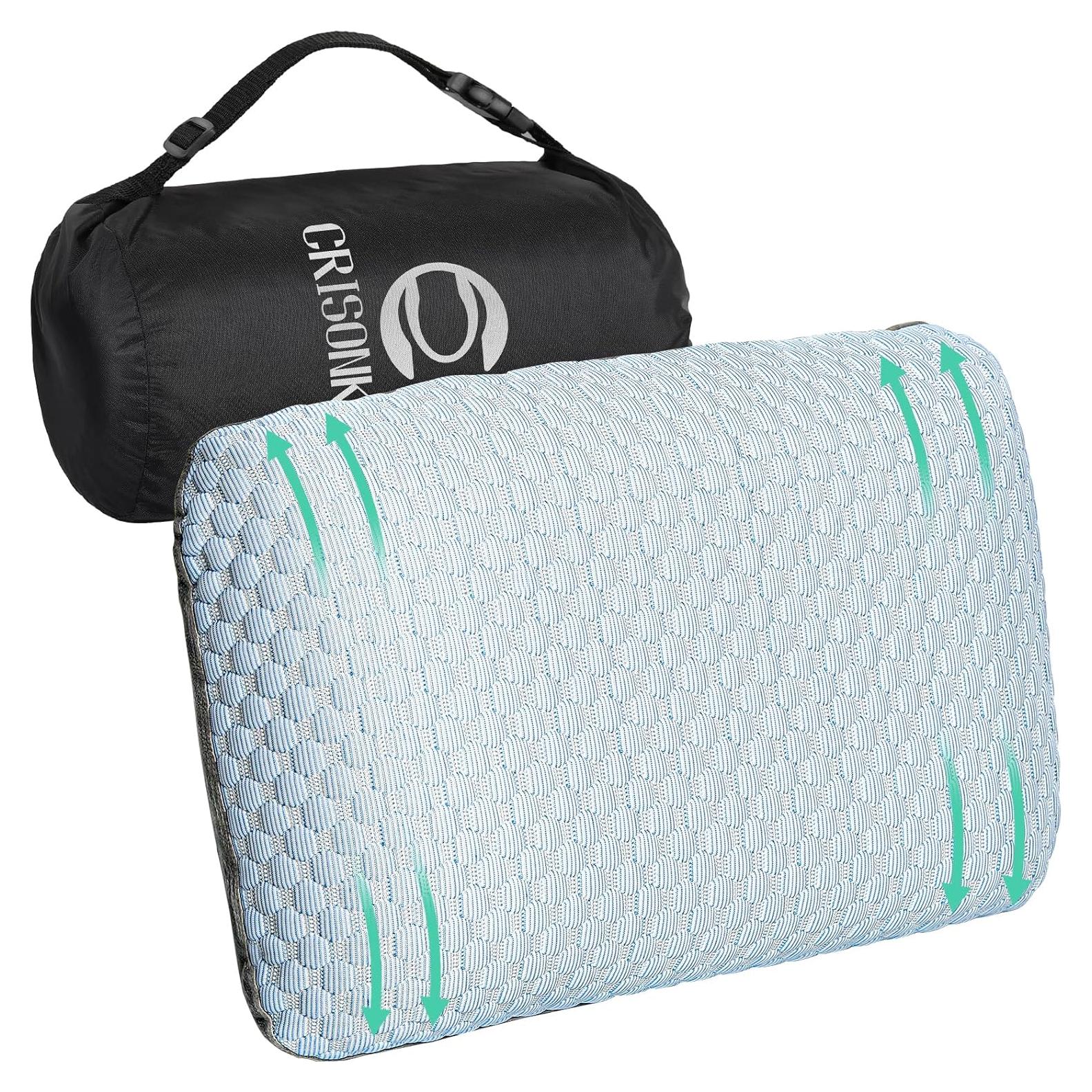 Almohada de Viaje Crisonky 4.1-F Espuma Viscoelástica 50x30x12cm