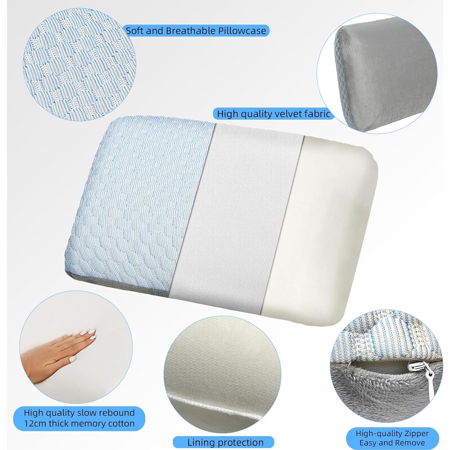 Almohada de Viaje Crisonky 4.1-F Espuma Viscoelástica 50x30x12cm