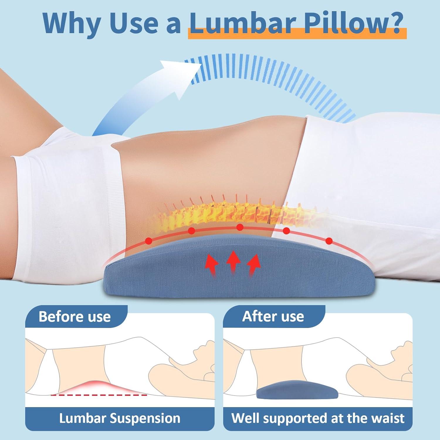 Almohada Lumbar Vamorry Espuma Viscoelástica 60x26 cm