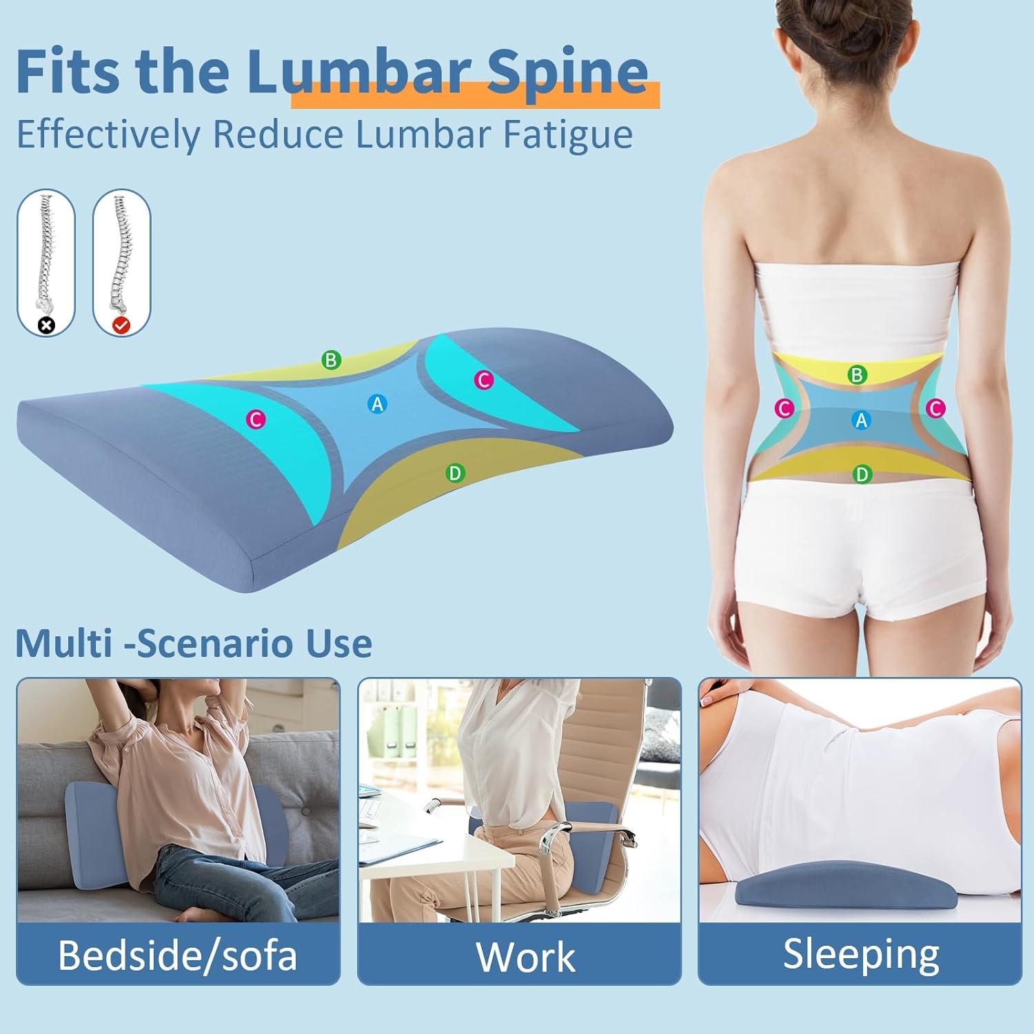 Almohada Lumbar Vamorry Espuma Viscoelástica 60x26 cm