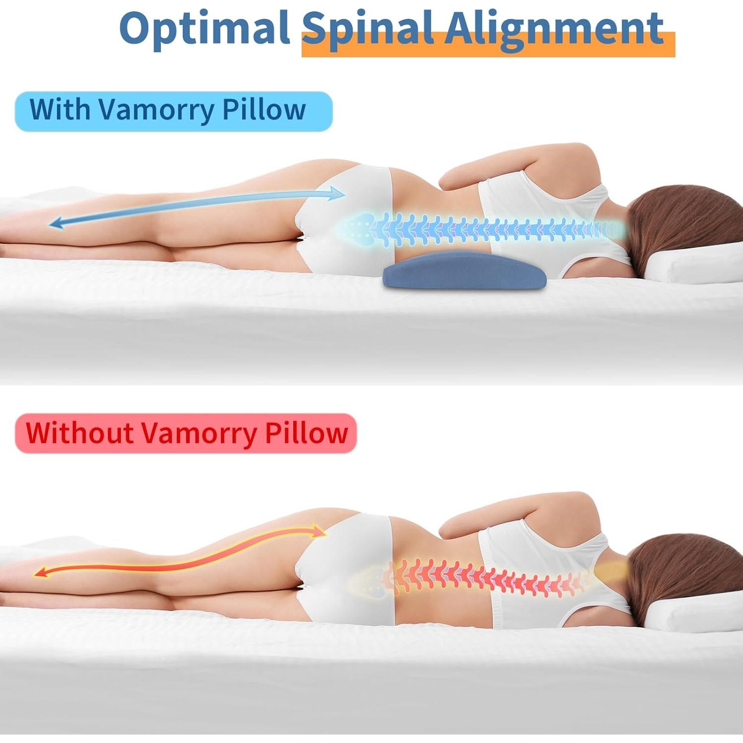 Almohada Lumbar Vamorry Espuma Viscoelástica 60x26 cm